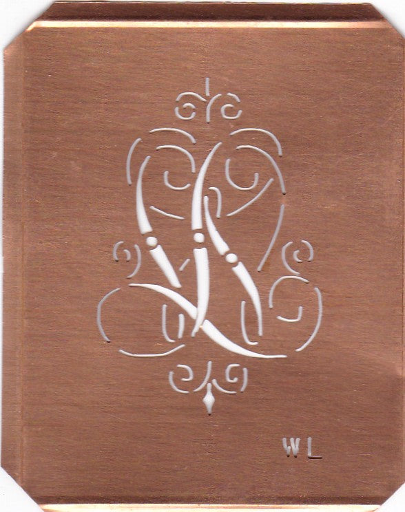 WL - Alte, verschlungene Monogrammschablone