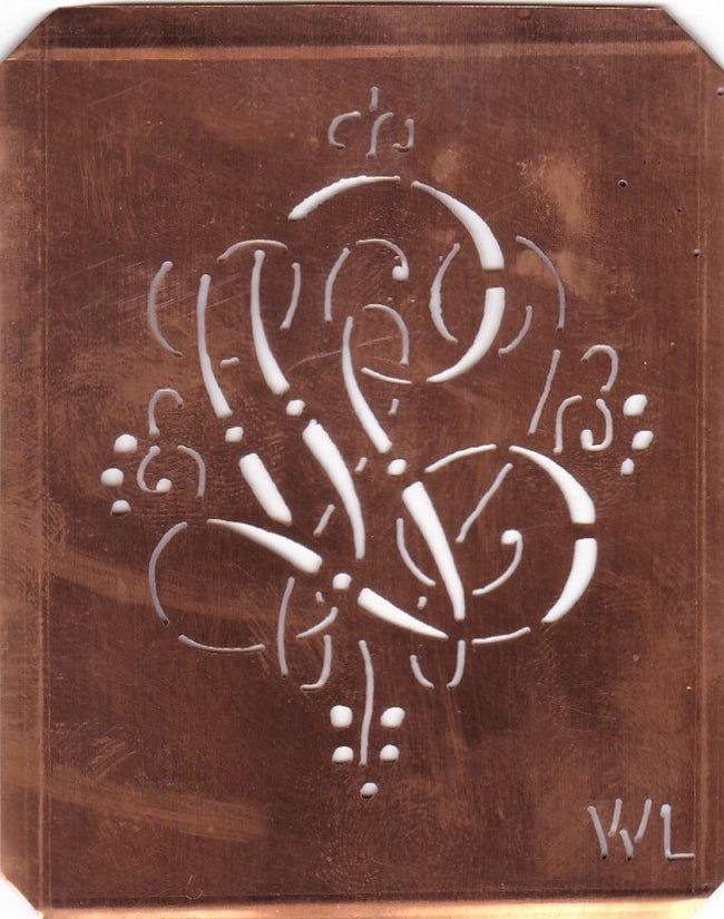 WA - Hübsche alte verschnörkelte Monogrammschablone