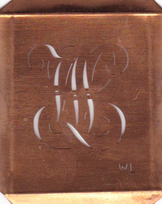 WL - Alte Monogramm Schablone zum Sticken und vieles mehr
