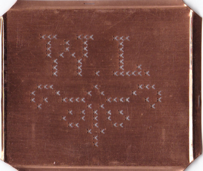 WL - Alte niedliche Kreuzstich Monogramm Schablone