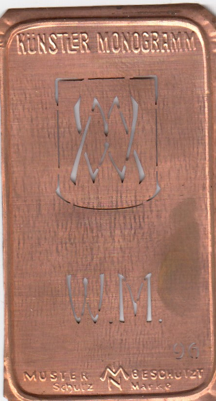 WM - Alte Jugendstil Stickschablone - Medaillon-Design