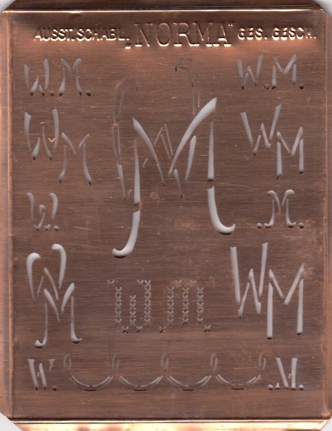 WM - Hübsche alte Monogrammschablone