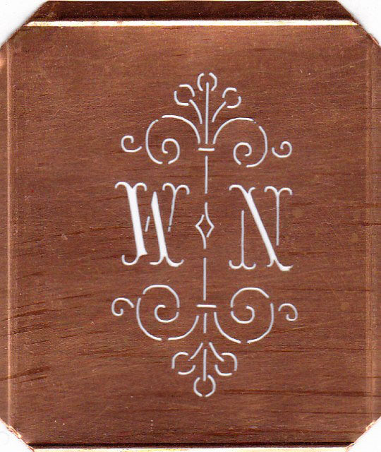 WN - Besonders hübsche alte Monogrammschablone