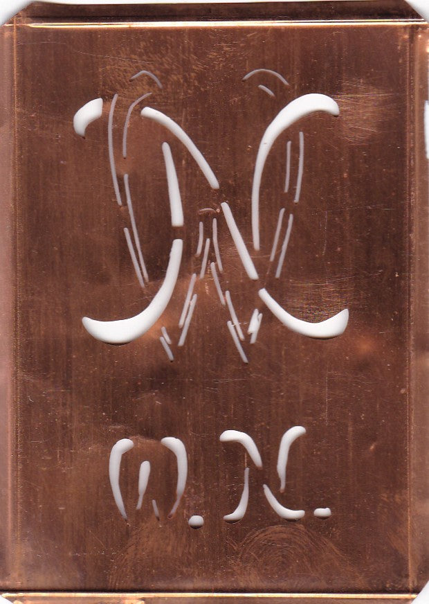 WN - Stickschablone für 2 verschiedene Monogramme