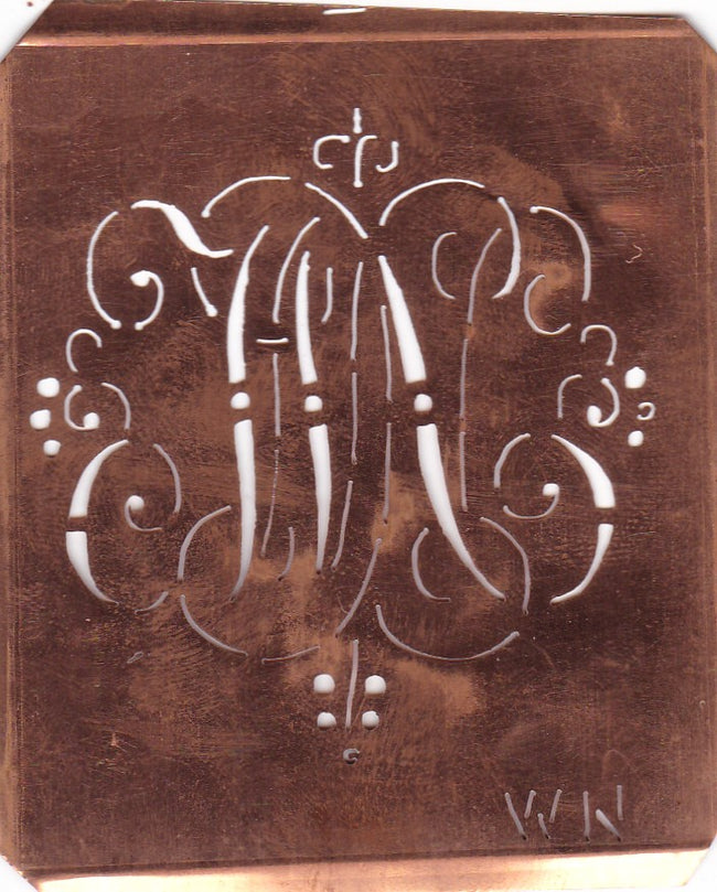 WN - Hübsche alte verschnörkelte Monogrammschablone