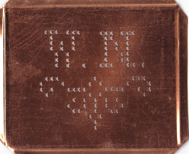 WN - Alte niedliche Kreuzstich Monogramm Schablone