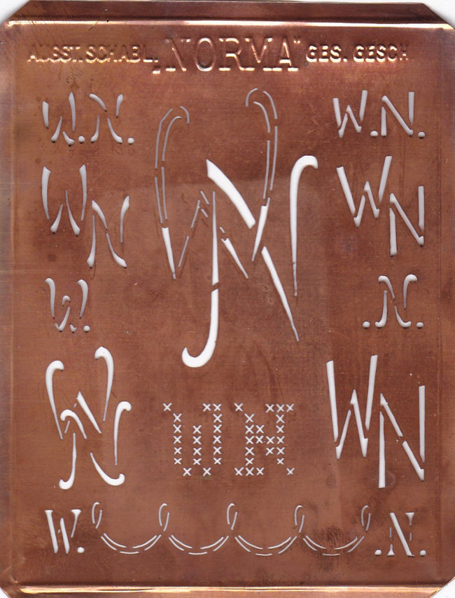 WN - Hübsche alte Monogrammschablone