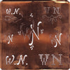 WN - Große Kupfer Schablone mit 7 Variationen