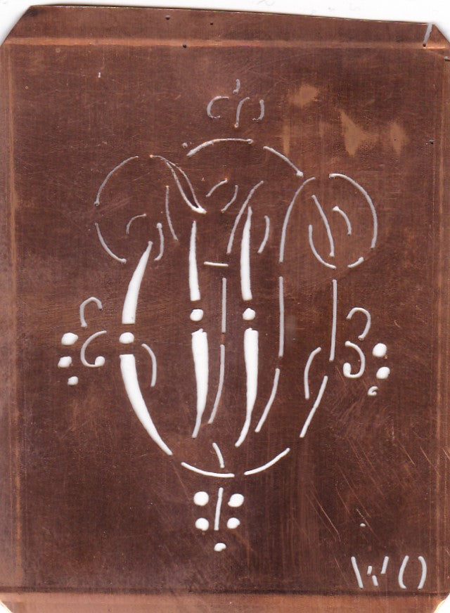 WO - Hübsche alte verschnörkelte Monogrammschablone