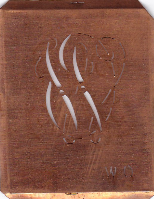 WO - Uralte Monogramm Schablone zum Sticken