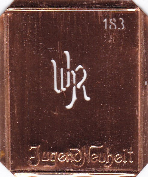 WR - Kleine interessante Monogramm Schablone - nicht nur zum Sticken geeignet