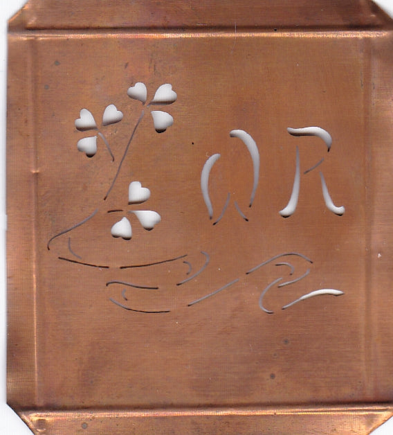 WR - Außergewöhnliche alte Monogrammschablone