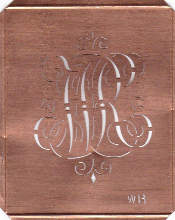WR - Alte, verschlungene Monogrammschablone