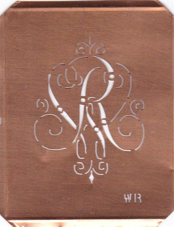 WR - Alte, verschlungene Monogrammschablone