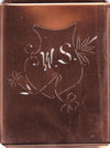 WS - Seltene Stickvorlage - Uralte Wäscheschablone mit Wappen - Medaillon