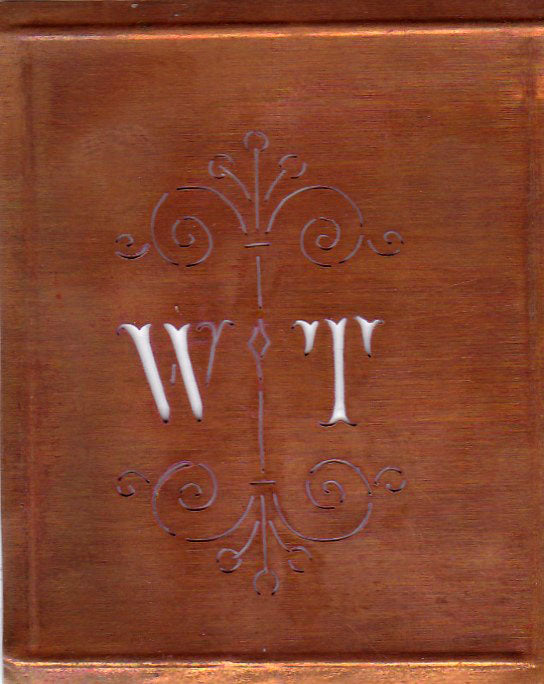 WT - Besonders hübsche alte Monogrammschablone