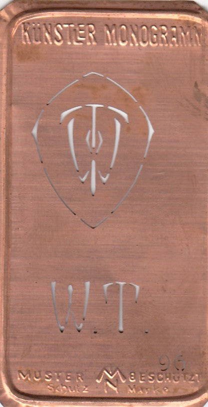 WT - Alte Jugendstil Stickschablone - Medaillon-Design