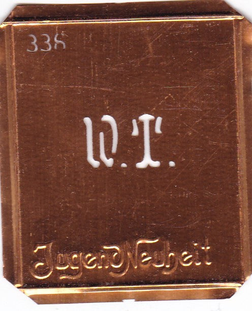 WT - Kleine Monogramm Schablone zum Besticken von Herrenhemden