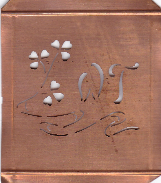 WT - Außergewöhnliche alte Monogrammschablone