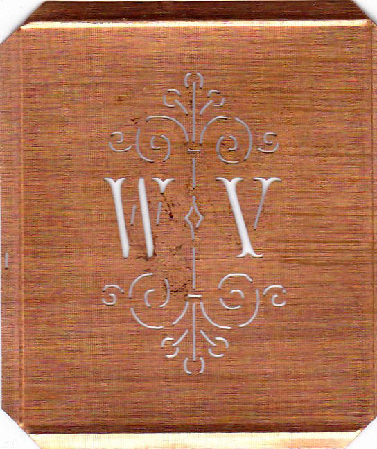WV - Besonders hübsche alte Monogrammschablone