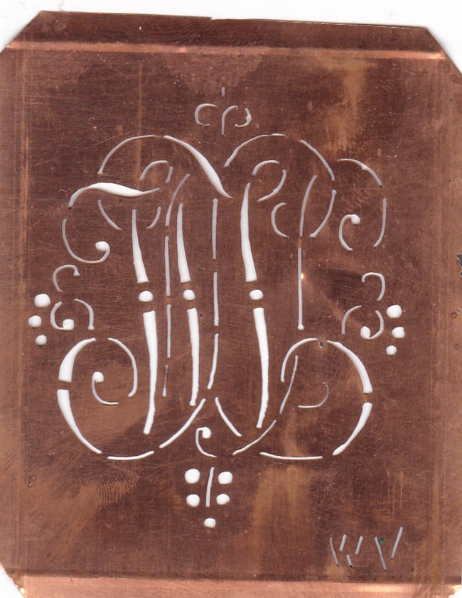 WV - Hübsche alte verschnörkelte Monogrammschablone