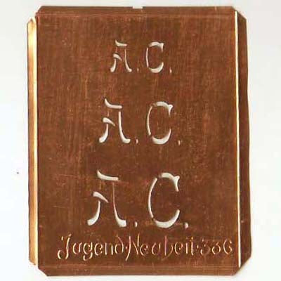 AC - Alte Monogramm Schablone - nicht nur zum Sticken
