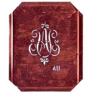 AU - Kupferschablone mit kleinem verschlungenem Monogramm
