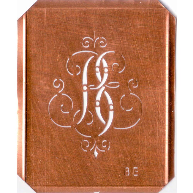 BE - Alte, verschlungene Monogramm Schablone