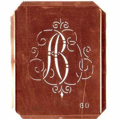 BO - Schöne alte, verschlungene Monogramm Schablone