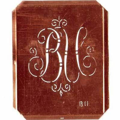 BU - Schöne alte, verschlungene Monogramm Schablone