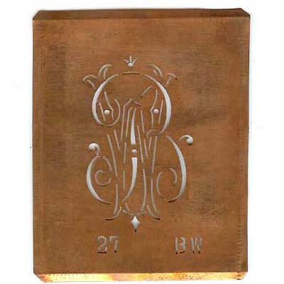 BW - Interessante Monogramm Schablone zum Sticken