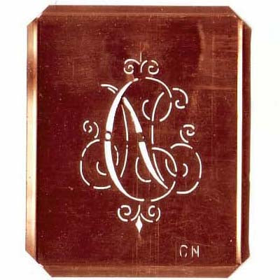 CN - Schöne alte, verschlungene Monogramm Schablone
