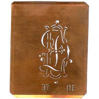 DE - Interessante Monogramm Schablone zum Sticken