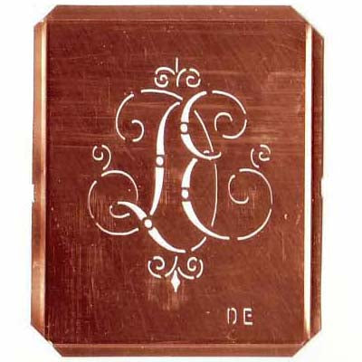 DE - Schöne alte, verschlungene Monogramm Schablone
