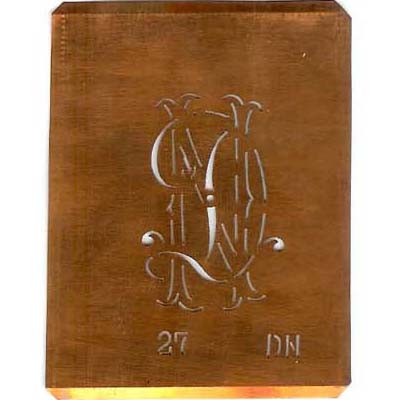 DN - Interessante Monogramm Schablone zum Sticken