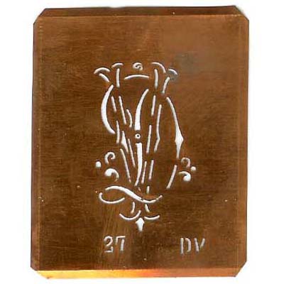 DV - Interessante Monogramm Schablone zum Sticken