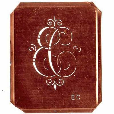 EC - Alte, verschlungene Monogramm Schablone