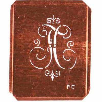 FC - Alte, verschlungene Monogramm Schablone