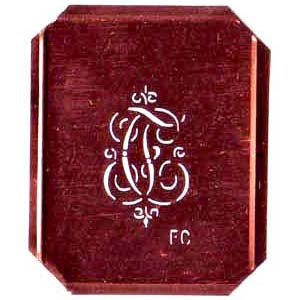 FC - Kupferschablone mit kleinem verschlungenem Monogramm