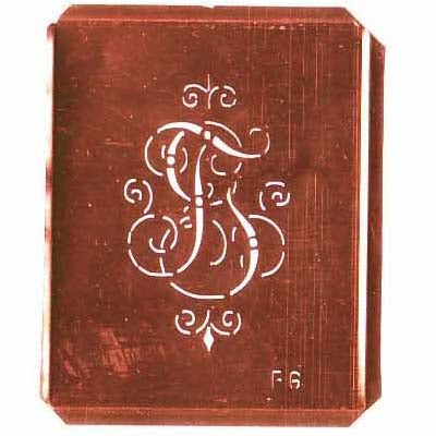 FG - Alte, verschlungene Monogramm Schablone