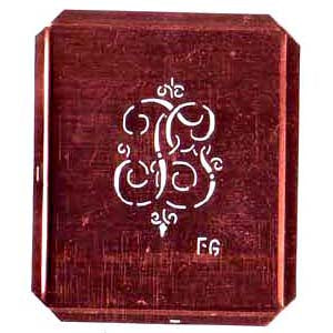 FG - Kupferschablone mit kleinem verschlungenem Monogramm