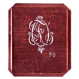 FO - Kupferschablone mit kleinem verschlungenem Monogramm