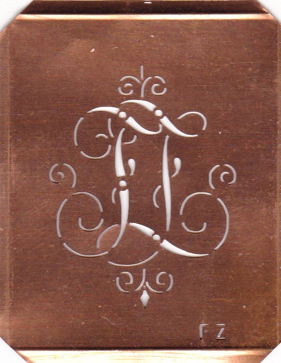 FZ3 - Schöne alte, verschlungene Monogramm Schablone