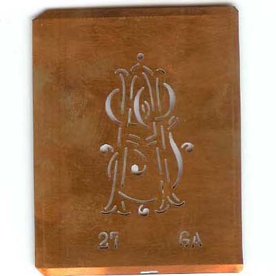 GA - Interessante Monogramm Schablone zum Sticken