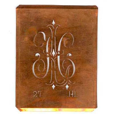 HL - Interessante Monogramm Schablone zum Sticken
