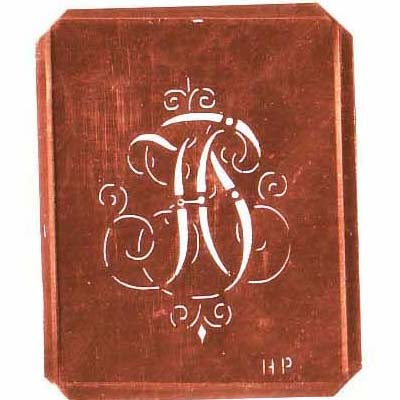 HP - Schöne alte, verschlungene Monogramm Schablone