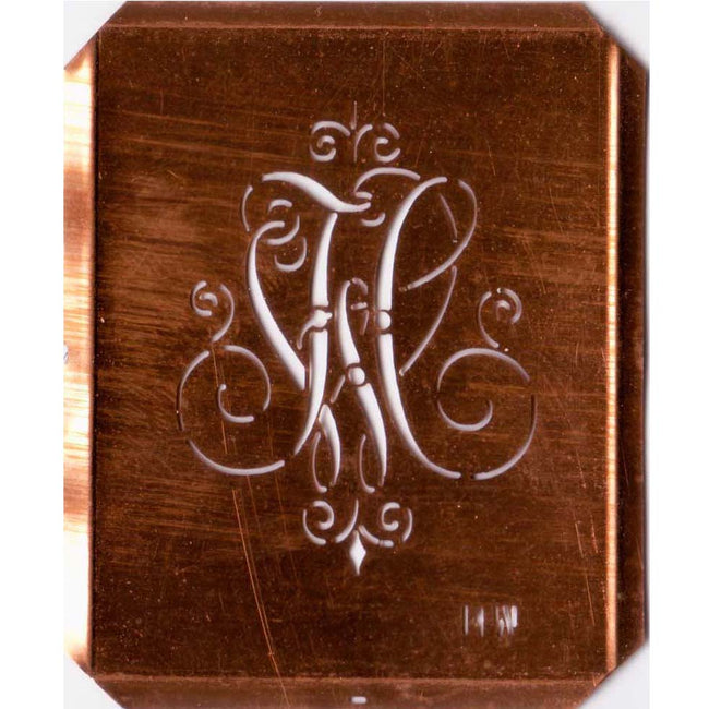 HW - Schöne alte, verschlungene Monogramm Schablone