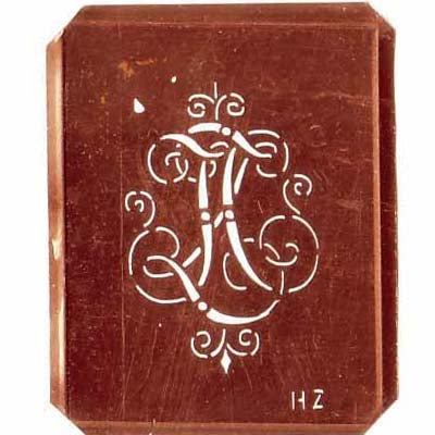 HZ - Alte, verschlungene Monogrammschablone