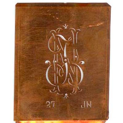 JN - Interessante Monogramm Schablone zum Sticken