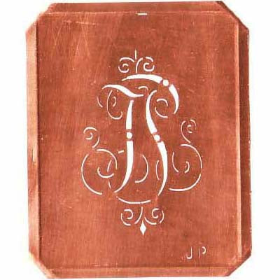 JP - Schöne alte, verschlungene Monogramm Schablone